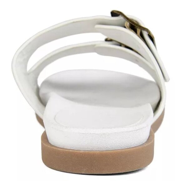 JOURNEE COLLECTION WHITLEY Women's Slide Flats Sandals White Size 6 - Picture 3 of 6
